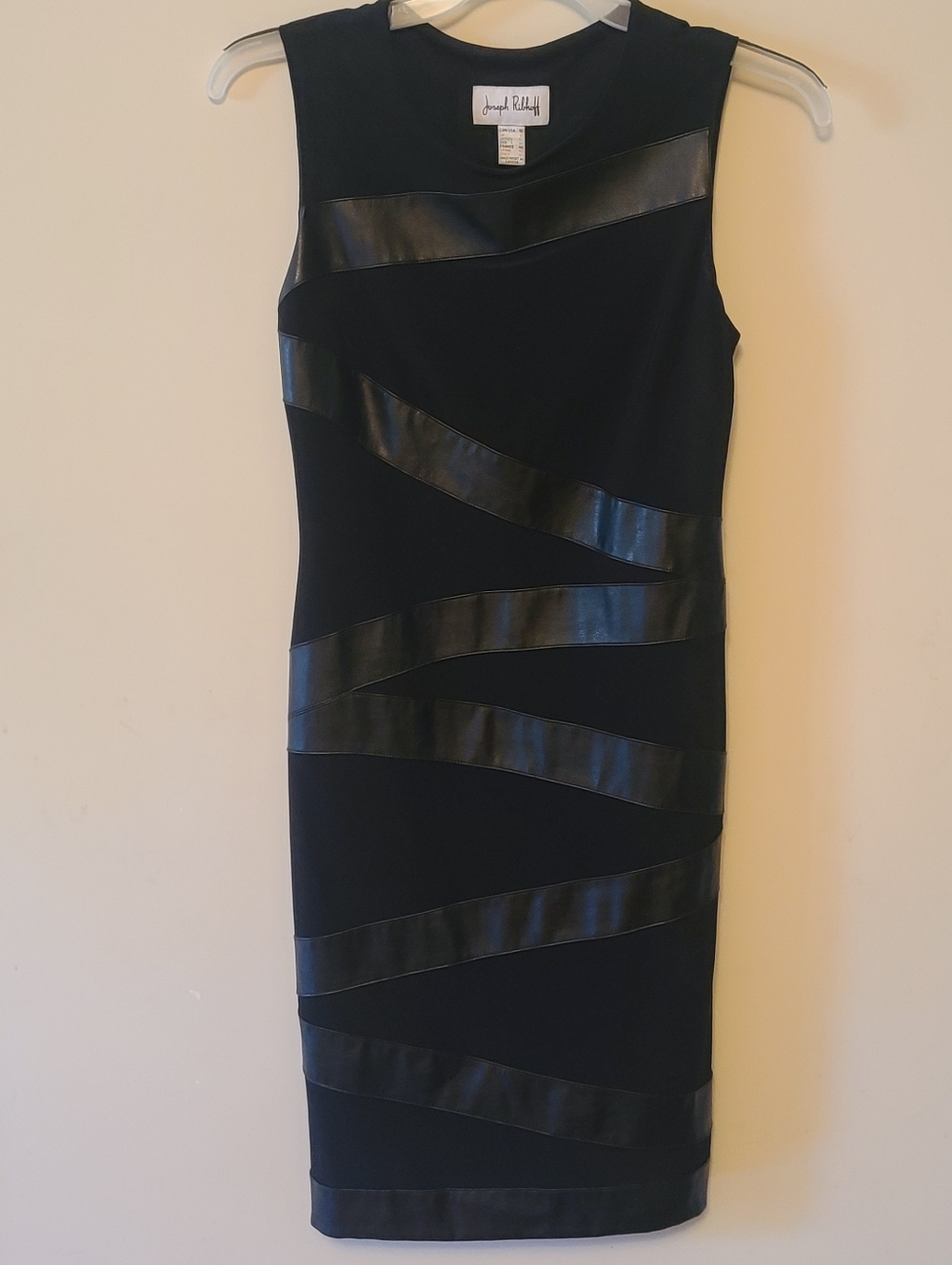 Joseph Ribkoff Black leather Midi Dress Sz 10